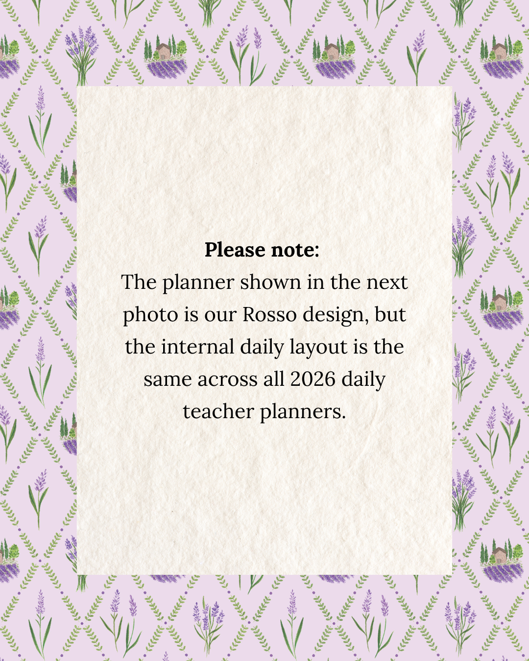 2026 Daily Teacher Planner | Lavender Provence