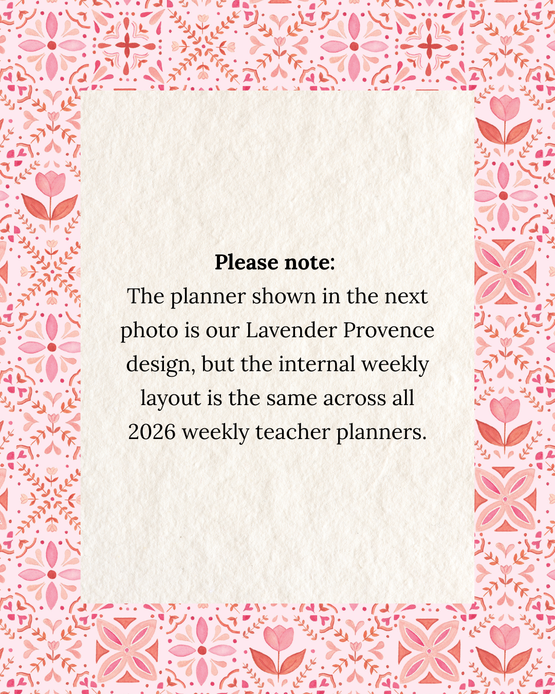 2026 Weekly Teacher Planner | Old Town Blush